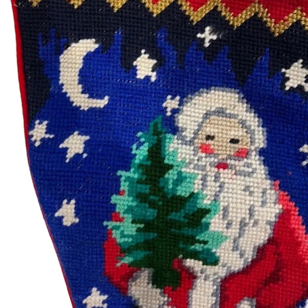 Needlepoint Santa Claus Stocking